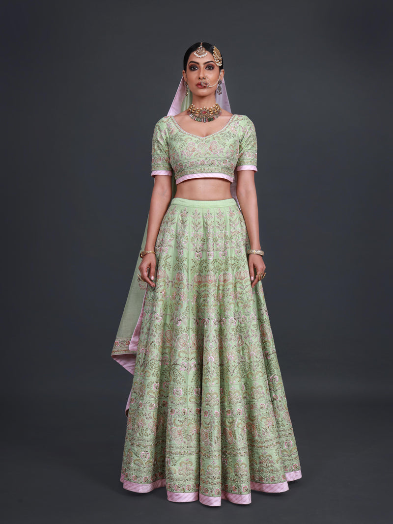 PASTEL BAGEECHA LEHENGA SET