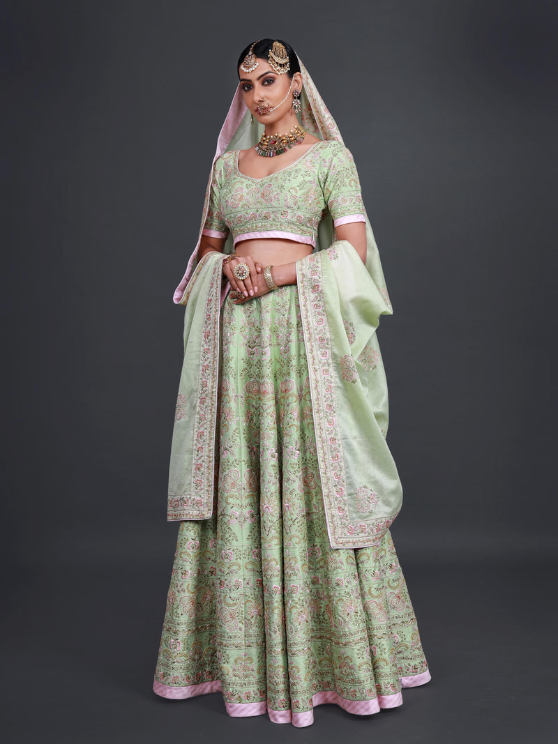 PASTEL BAGEECHA LEHENGA SET