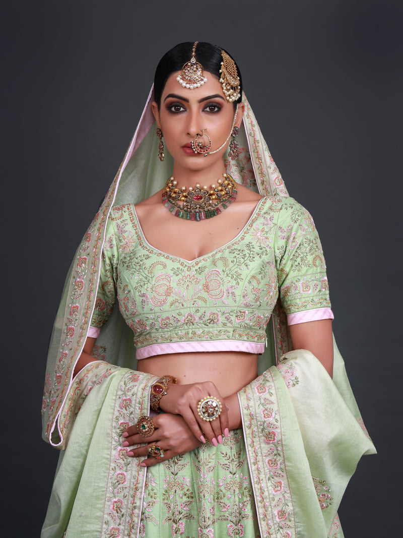 PASTEL BAGEECHA LEHENGA SET