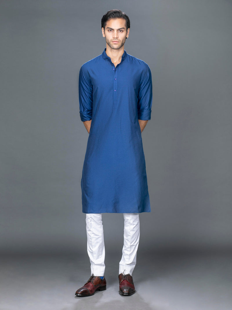 BLUE SILK KURTA