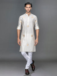 BEIGE SILK KURTA