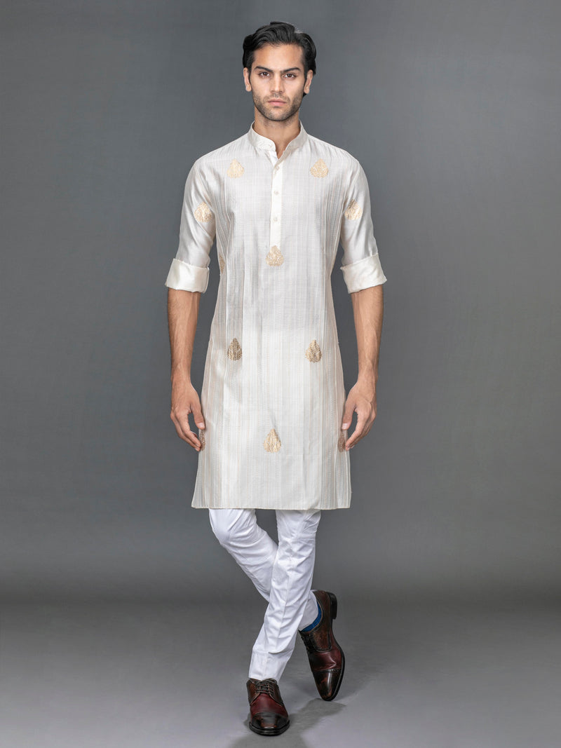 BEIGE SILK KURTA