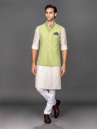 LIGHT GREEN LINEN WAISTCOAT