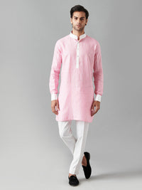 PINK PINSTRIPE SHORT KURTA