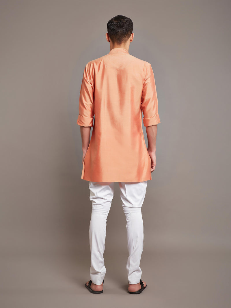 ORANGE COTTON SILK KURTA