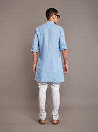 BLUE LINEN KURTA