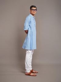 BLUE LINEN KURTA