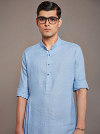 BLUE LINEN KURTA