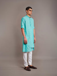 GREEN LINEN KURTA