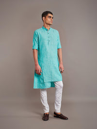 GREEN LINEN KURTA