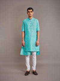 GREEN LINEN KURTA