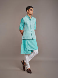 GREEN LINEN SILK WAISTCOAT