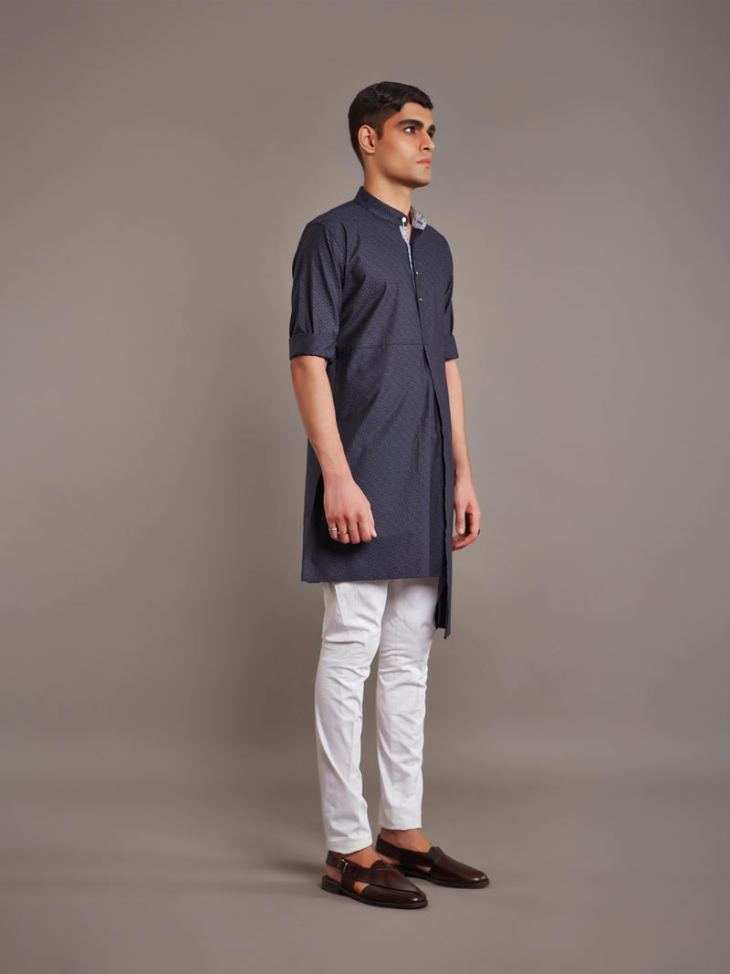 BLUE COTTON KURTA