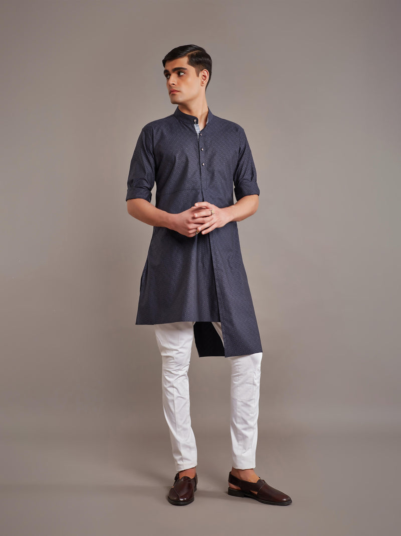 BLUE COTTON KURTA