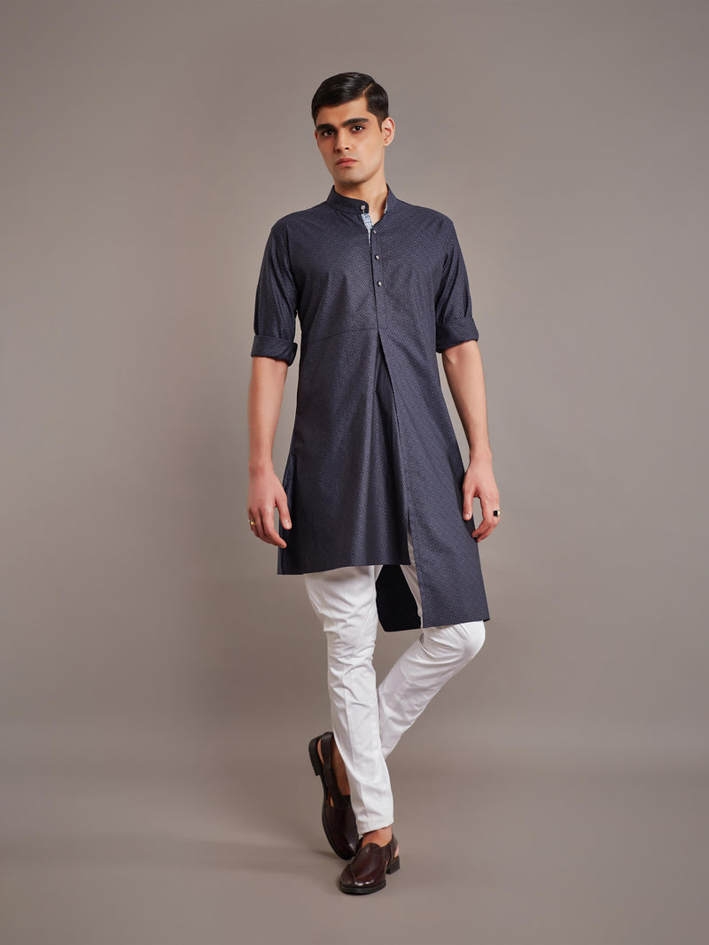 BLUE COTTON KURTA