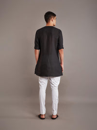 BLACK LINEN KURTA