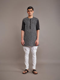 BLACK LINEN KURTA