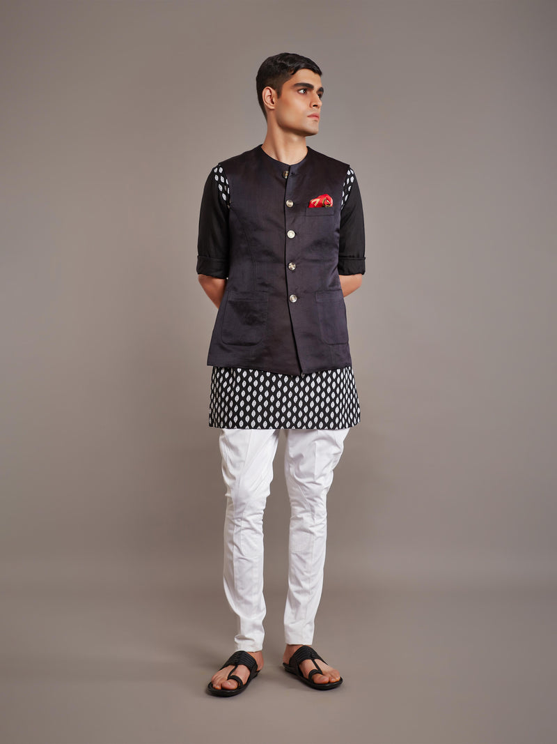 OLIVE LINEN SILK WAISTCOAT