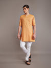 MUSTARD TUSSAR SILK KURTA