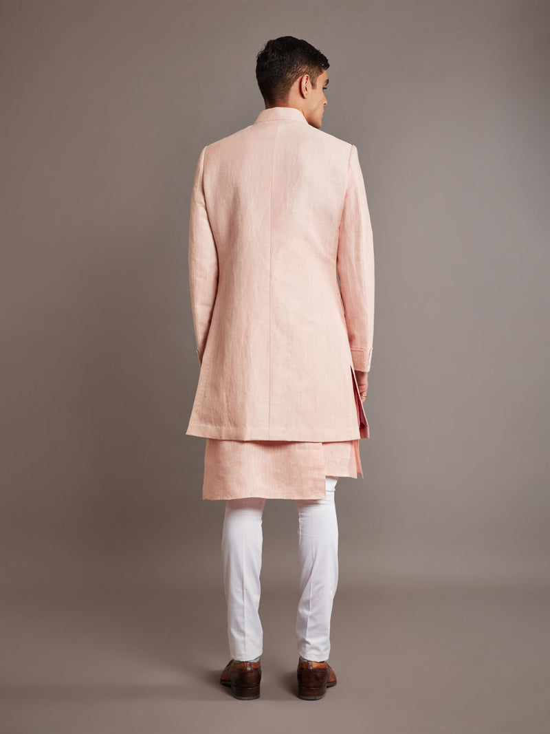 PINK LINEN SILK ACHKAN