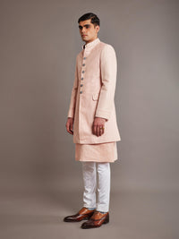 PINK LINEN SILK ACHKAN