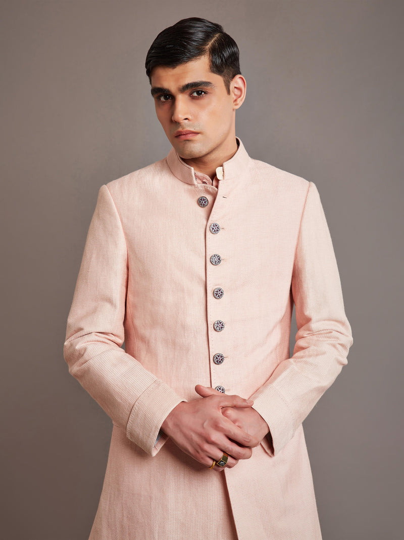 PINK LINEN SILK ACHKAN