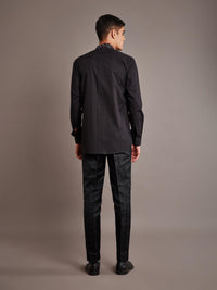 BLACK COTTON SATIN SHIRT