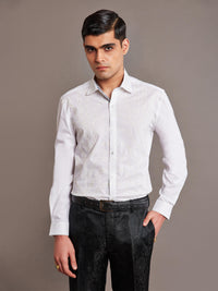 WHITE COTTON SATIN SHIRT