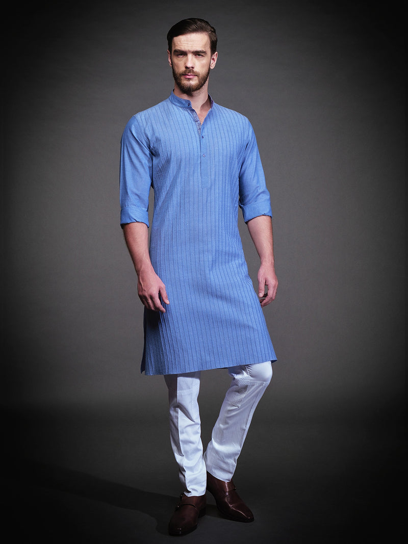 BLUE COTTON KURTA