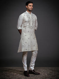 OFF WHITE COTTON SILK KURTA