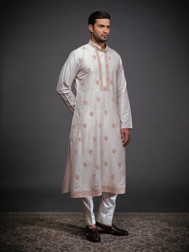 OFF WHITE COTTON SILK KURTA