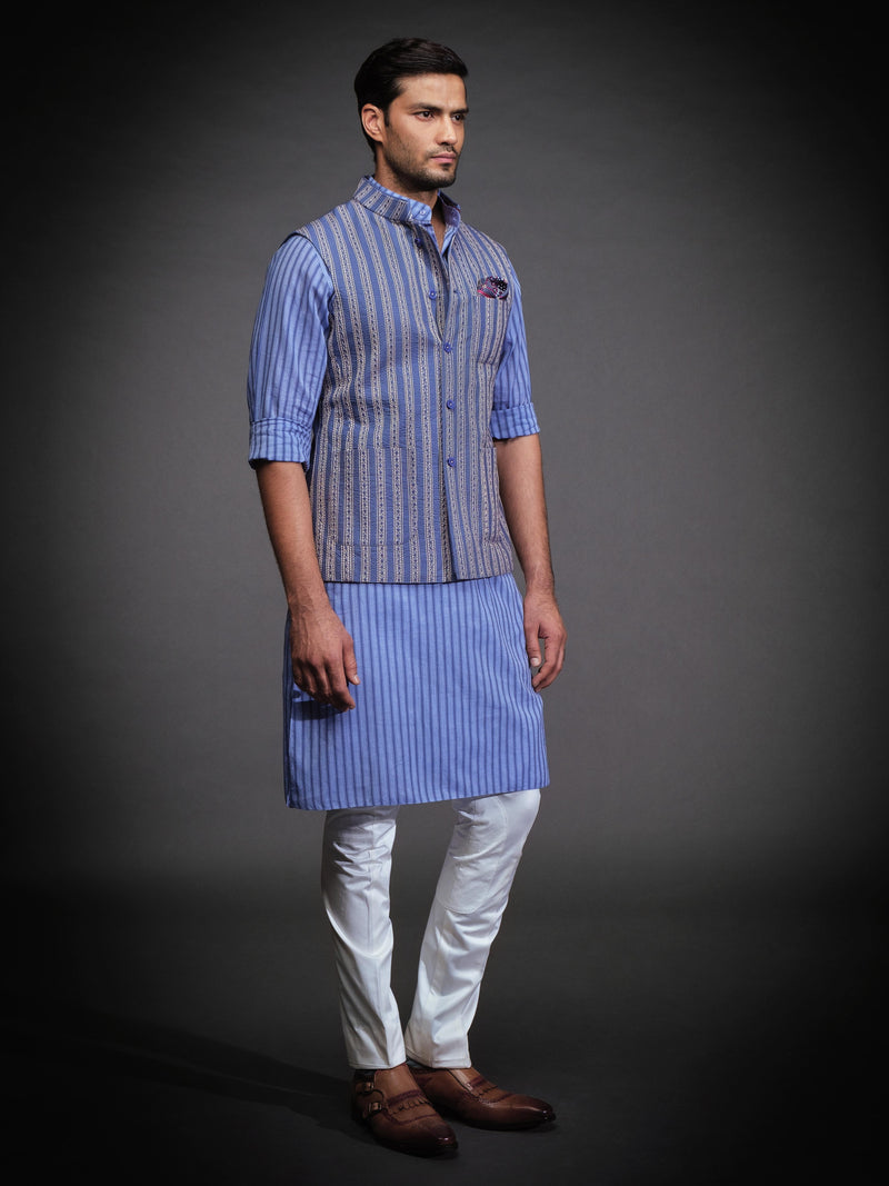 BLUE COTTON KURTA