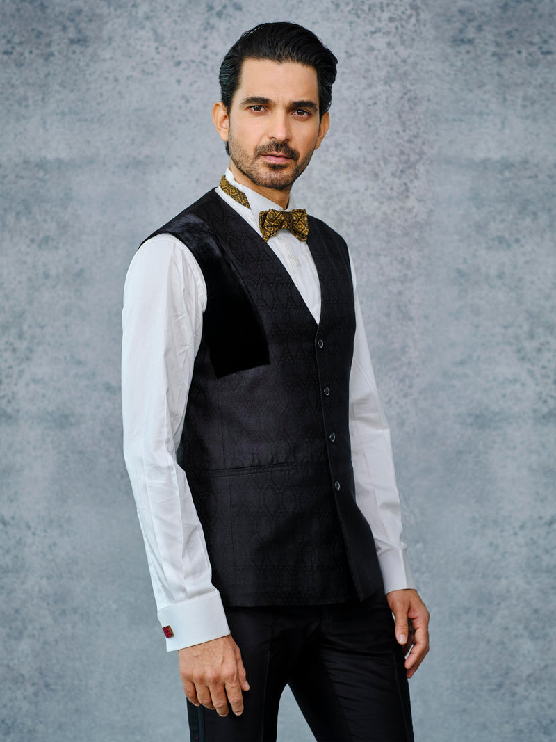 JACQUARD V NECK VEST