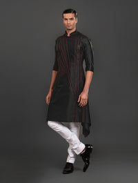 BLACK SILK KURTA