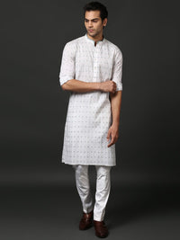 WHITE DOTTED KURTA