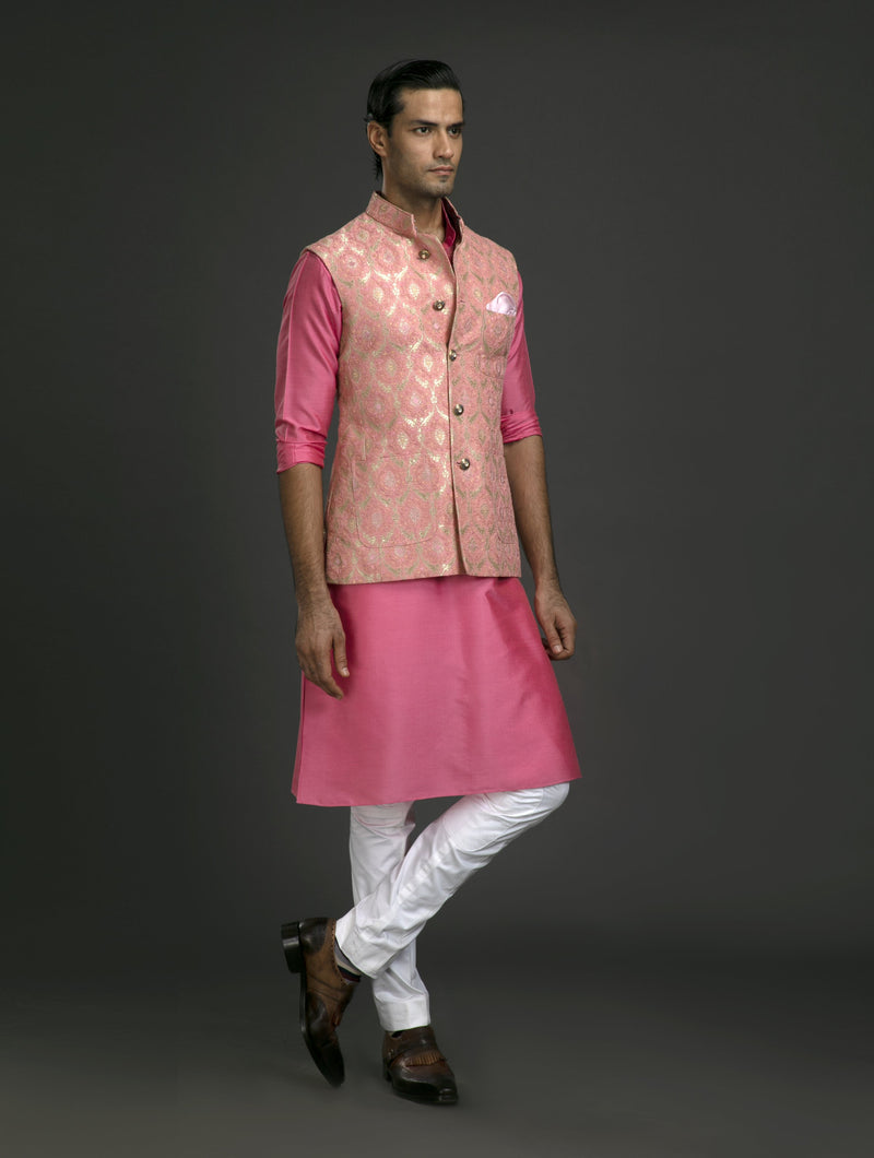 PINK BROCADE WAISTCOAT