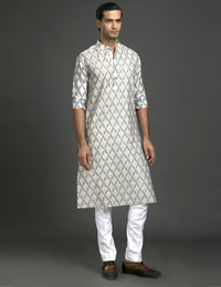 OFF WHITE SILK KURTA