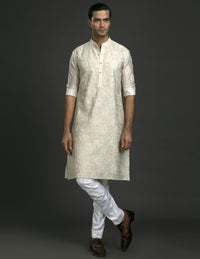 WHITE SILK CHANDERI KURTA