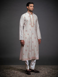 OFF WHITE COTTON SILK KURTA