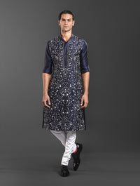 BLUE SILK KURTA