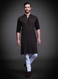 BLACK COTTON KURTA