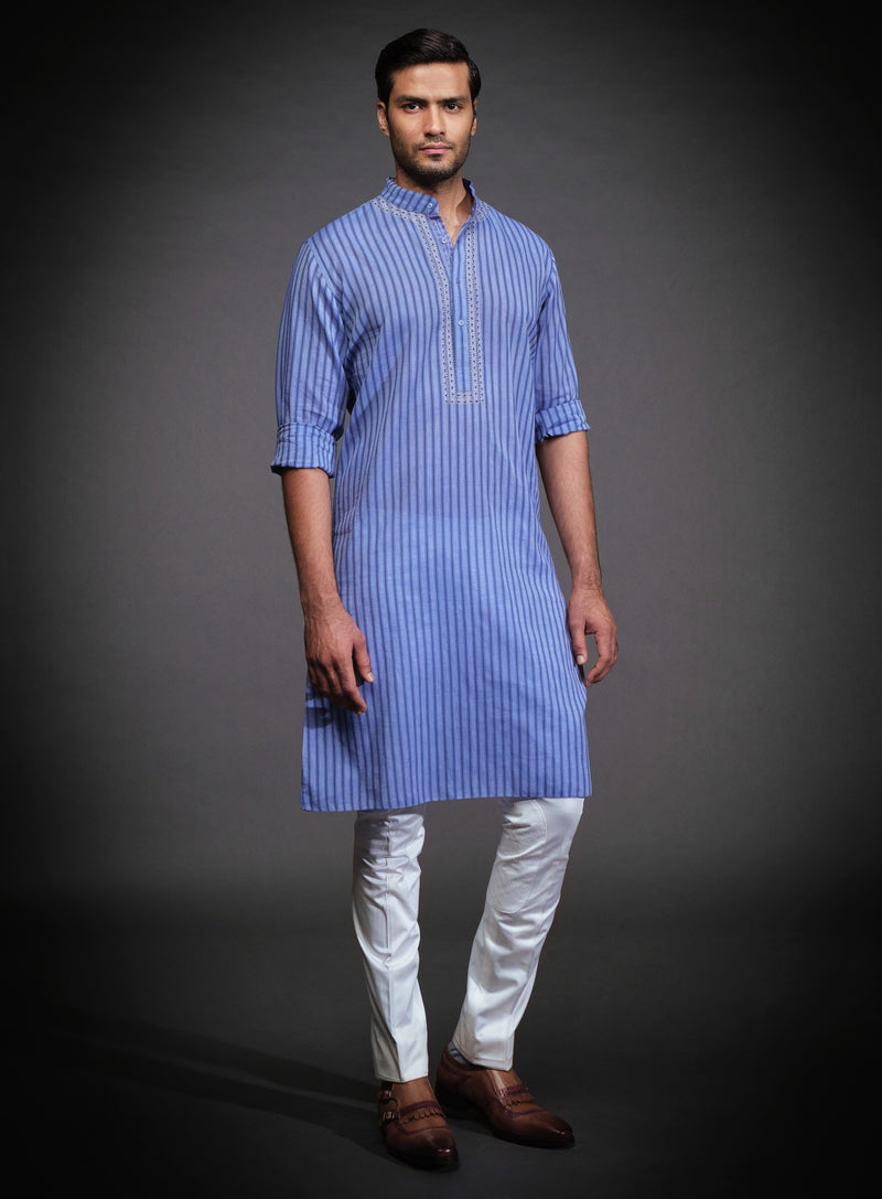 BLUE COTTON KURTA