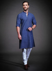 BLUE COTTON KURTA