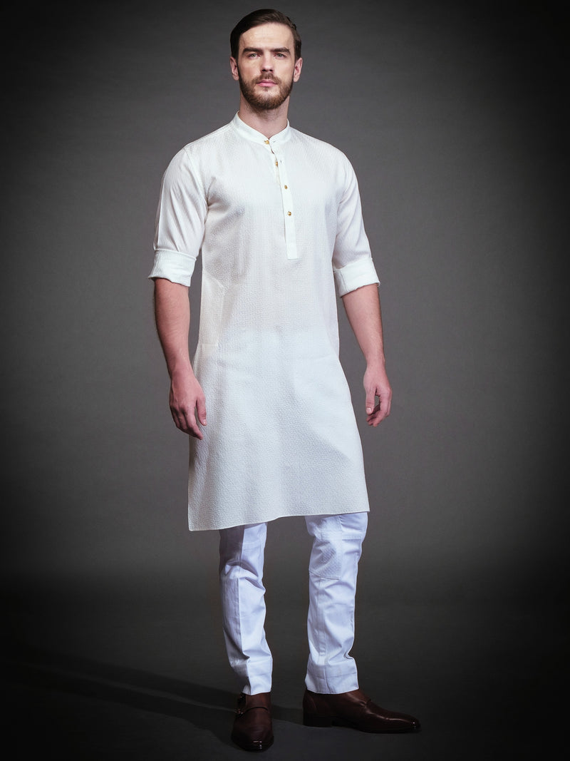 OFF WHITE COTTON KURTA