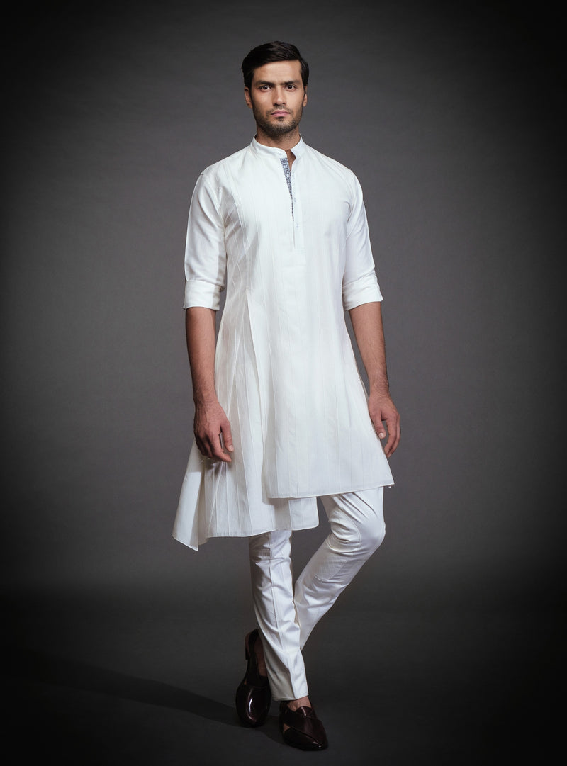 WHITE SILK KURTA